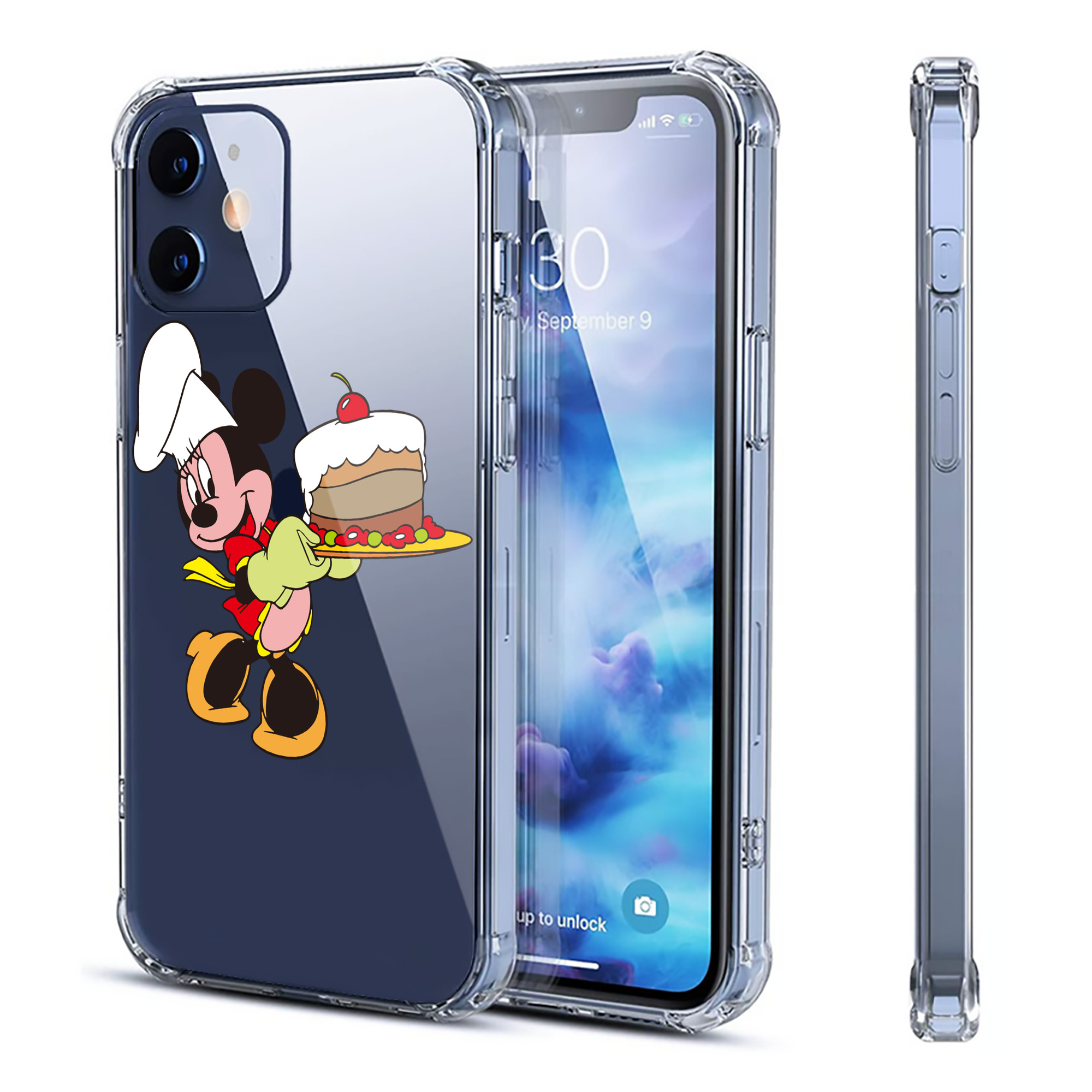 （画像用） ミッキーマウス Mickey Mouse 【iPhone 12シリーズ対応】透明スマホケース（クリアソフトケース）